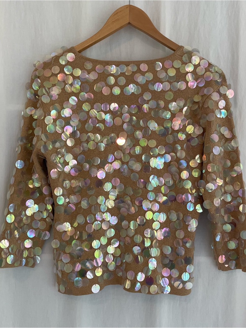 Joseph A. Knit Top with Iridescent Sequins - Picture 2 of 5
